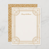 Moderne Deko Frame Stationery Note Card - Tan (Vorne/Hinten)