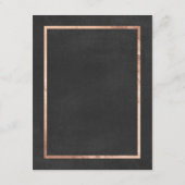 Moderne Deko Rose Gold & Black Wedding Karten (Rückseite)