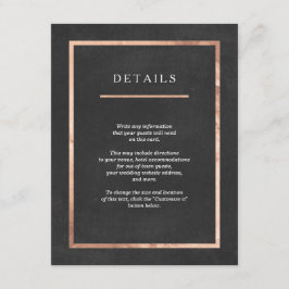 Moderne Deko Rose Gold & Black Wedding Karten