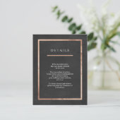 Moderne Deko Rose Gold & Black Wedding Karten (Stehend Vorderseite)