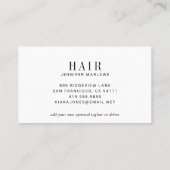 Moderne Dekoration des Foto Hair Stylist Visitenkarte (Rückseite)