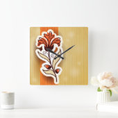Moderne Dekoration mit Blume, Wanduhr (Zuhause)