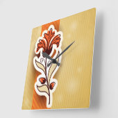 Moderne Dekoration mit Blume, Wanduhr (Winkel)