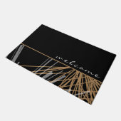 Moderne Dekoration Schwarz & Gold Willkommen Fußmatte (Schrägansicht)