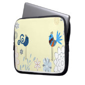 Moderne dekorative Blauvögel Laptopschutzhülle (Vorderseite Links)
