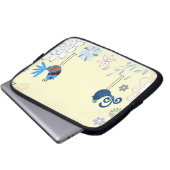 Moderne dekorative Blauvögel Laptopschutzhülle (Vorne Knopf)