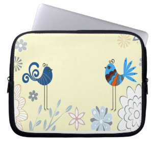Moderne dekorative Blauvögel Laptopschutzhülle