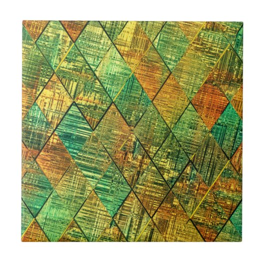 Moderne dekorative geometrische Glasmalerei Fliese (Vorderseite)