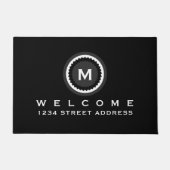 Moderne dekorative Monogram Medallion | Begrüßung Fußmatte (Vorderseite)