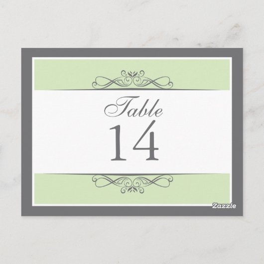 Moderne dekorative Tischnummer Card (Rückseite)