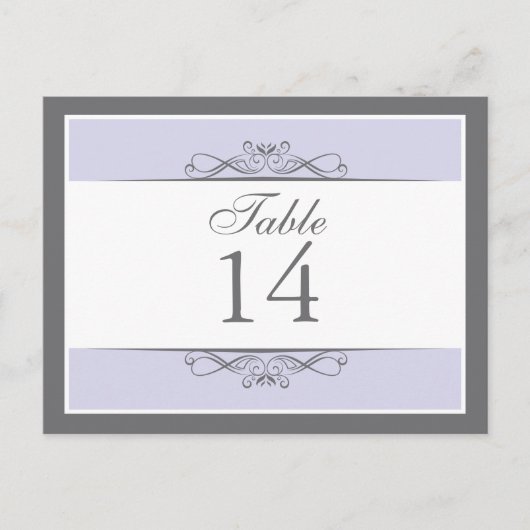 Moderne dekorative Tischnummer Card (Vorderseite)