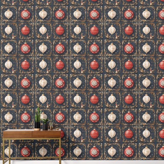 Moderne dekorative Weihnachtsbälle Tapete (Korridor)