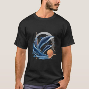 Moderne Delfin-Welle – Futuristische Ozeankunst    T-Shirt