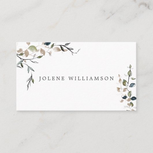 Moderne delikate Spring Greenery Business Card Visitenkarte (Vorderseite)
