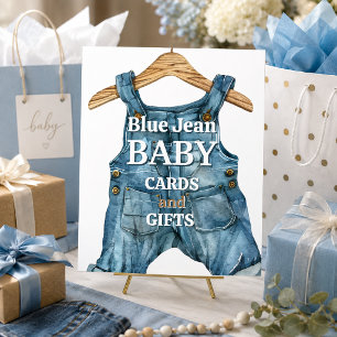 Moderne Denim-Blau-Jeans-Baby-Junge-Baby-Party Poster