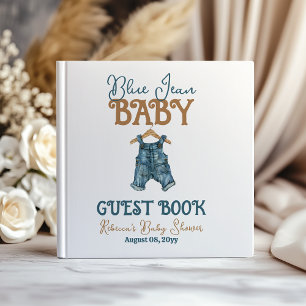 Moderne Denim Boy Blue Jean Baby Dusche Gästebuch
