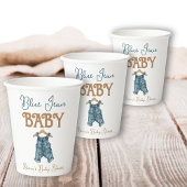 Moderne Denim Boy Blue Jean Baby Dusche Pappbecher