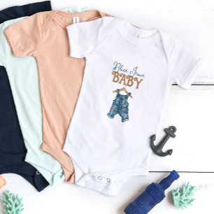Moderne Denim Boy Blue Jean Baby Dusche Strampler