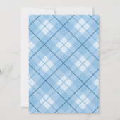 Moderne Denim Teddy Bear Baby Dusche Einladung (Rückseite)