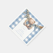 Moderne Denim Teddy Bear Baby Dusche Serviette (Ecke)