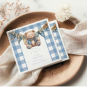 Moderne Denim Teddy Bear Baby Dusche Serviette