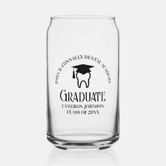 Moderne Dental School Graduation Party Personalisi Dosenglas (Vorderseite)