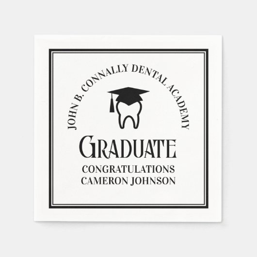Moderne Dental School Graduation Party Personalisi Serviette (Vorderseite)