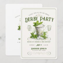 Moderne Derby-Party-Aquarell-Mint-Julep-Eleganz