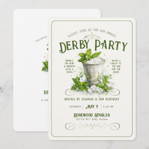 Moderne Derby-Party-Aquarell-Mint-Julep-Eleganz Einladung