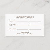 Moderne des Bart-Kamm-u. Marmor-| Visitenkarte Terminkarte (Rückseite)