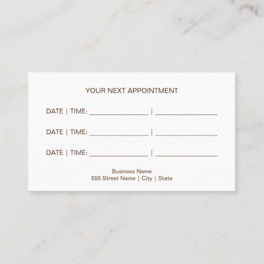 Moderne des Bart-Kamm-u. Marmor-| Visitenkarte Terminkarte (Rückseite)