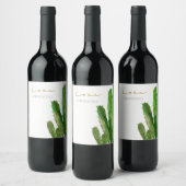 MODERNE DESERT CACTUS FOLIAGE WATERCOLOR LIEBE WEINETIKETT (Flaschen)