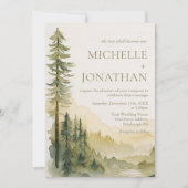 Moderne Design Pine Trees Bible Christliche Hochze Einladung (Vorderseite)