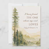 Moderne Design Pine Trees Bible Christliche Hochze Einladung (Rückseite)