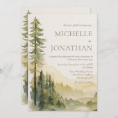 Moderne Design Pine Trees Bible Christliche Hochze Einladung (Vorne/Hinten)