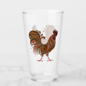 Moderne Design-Rooster-Chiffre-Kunst Glas (Vorderseite)