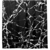 Moderne Design Schwarz Marmor Weiße Akzente Duschvorhang (Vorderseite)