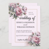 Moderne Designer Dusty Rose Blush Weeding Einladung (Vorne/Hinten)