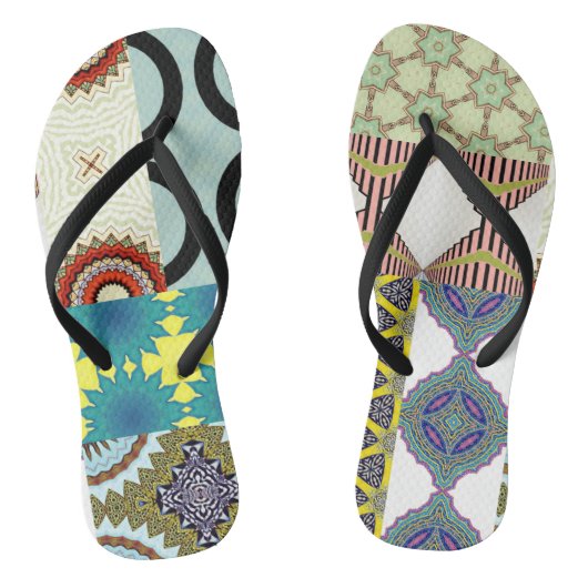 MODERNE DESIGNER-KOLLAGE-Flip-Flops Badesandalen (Fußbett)