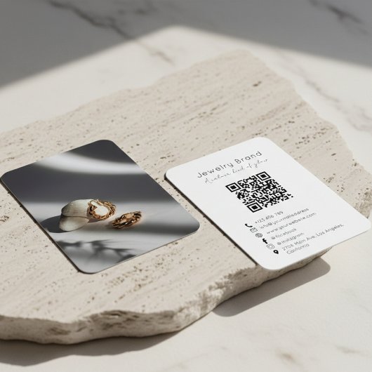 Moderne Designer-Schmuckmarke QR-Code-Karte Visitenkarte
