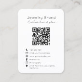 Moderne Designer-Schmuckmarke QR-Code-Karte Visitenkarte (Rückseite)