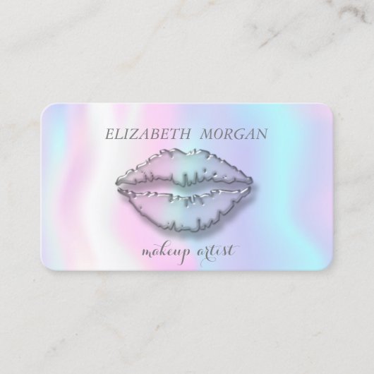 Moderne Designs,Holografie,Makeup Artist,Lips Visitenkarte (Vorderseite)