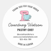 Moderne Dessertbäckerei Vielen Dank für das Bestel Runder Aufkleber (Vorderseite)