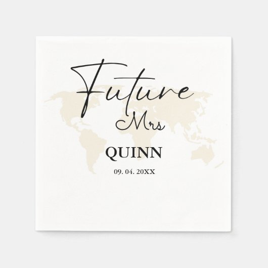 Moderne Destination Future Frau Brautparty Serviette (Vorderseite)