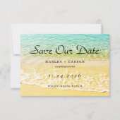 Moderne Destination Sommerstrand Hochzeit Save The Date (Vorderseite)