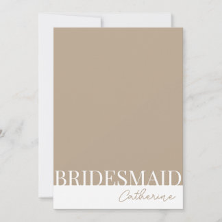 Moderne, detaillierte Bridesmaierkarte Einladung