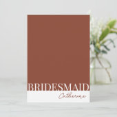 Moderne, detaillierte Bridesmaierkarte Einladung (Stehend Vorderseite)