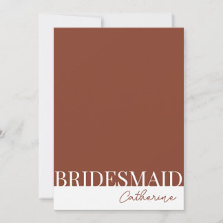 Moderne, detaillierte Bridesmaierkarte Einladung