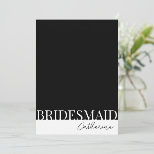 Moderne, detaillierte Bridesmaierkarte Einladung (Stehend Vorderseite)