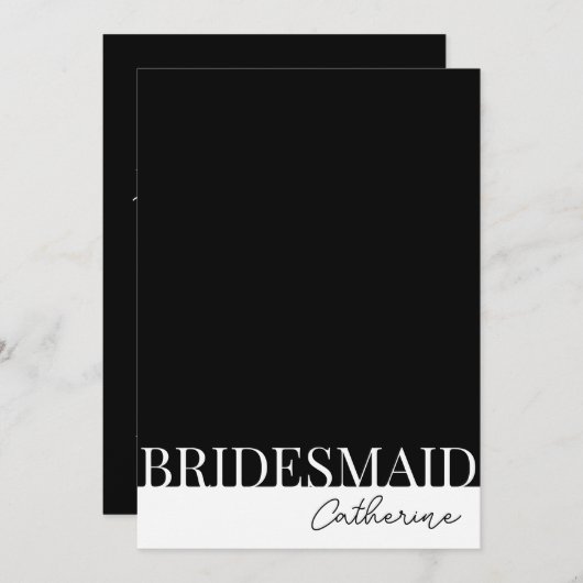 Moderne, detaillierte Bridesmaierkarte Einladung (Vorne/Hinten)